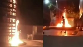 পেট্রোল ঢেলে জুলাই শহীদ স্মৃতিস্তম্ভে আগুন