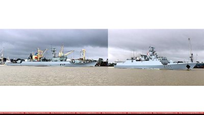 বাংলাদেশ নৌবাহিনীর দুটি যুদ্ধজাহাজ। ছবি: আইএসপিআর