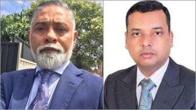 (বাঁ থেকে) মোহাম্মদ রাশেদুল হক ও আহমেদ আলী মুকিব