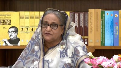 শেখ হাসিনা (ছবি: বিটিভির ভিডিও থেকে)