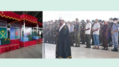 ঢাকা সেনানিবাসের আর্মি এভিয়েশন হ্যাঙ্গারে তাদের জানাজা অনুষ্ঠিত হয়