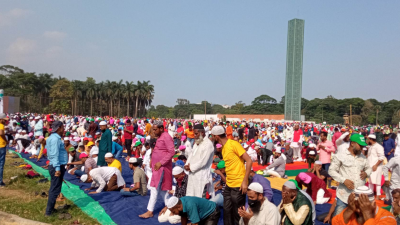 যুবলীগের সমাবেশস্থলে জুমার জামাত
