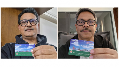 মেট্রোরেলের রিচার্জ কার্ড হাতে নৌ প্রতিমন্ত্রী খালিদ মাহমুদ চৌধুরী ও পররাষ্ট্র প্রতিমন্ত্রী শাহরিয়ার আলম