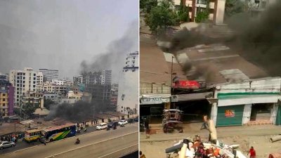 উত্তরায় বিজিবি মার্কেটে আগুন। ছবি: সংগৃহীত