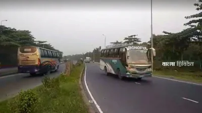 স্বাভাবিক রয়েছে সিরাজগঞ্জের ৪৫ কিলোমিটার মহাসড়ক।