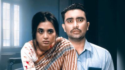 ‘আইসিইউ’ নাটকের পোস্টারে জোভান ও তানিয়া বৃষ্টি