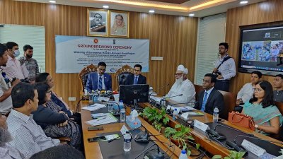 সড়ক ভবনে বারৈয়ারহাট-হেঁয়াকো-রামগড় সড়ক প্রশস্তকরণ প্রকল্পের নির্মাণ কাজের উদ্বোধন করেন ওবায়দুল কাদের