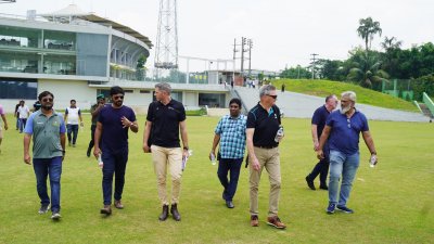 সিলেট স্টেডিয়াম পরিদর্শন করেছেন নিউ জিল্যান্ডের প্রতিনিধি দল।
