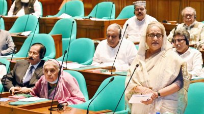 জাতীয় সংসদে প্রধানমন্ত্রী শেখ হাসিনা (ছবি: ফোকাস বাংলা)