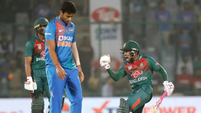 ভারতের বিপক্ষে বাংলাদেশের জয়ের একটি মুহূর্ত।
