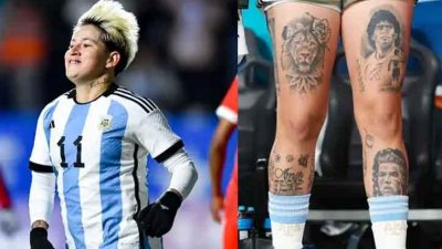 ইয়ামিলার পায়ে রোনালদোর ট্যাটু