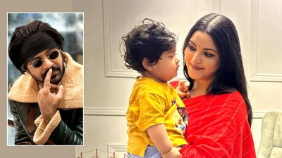 শরিফুল রাজ ও পুত্রের সঙ্গে পরীমণি