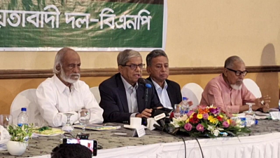 বক্তৃতা করছেন মির্জা ফখরুল ইসলাম আলমগীর