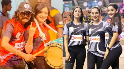 জার্সি পরে খেলার আমেজে তারকারা