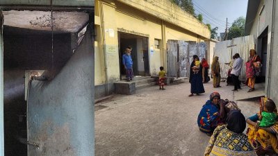 পুড়ে যাওয়া দরজা এবং ডায়রিয়া ও আইসোলেশন ওয়ার্ড