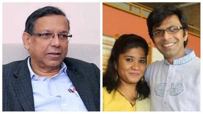 আইনমন্ত্রী আনিসুর হক, সাংবাদিক দম্পতি মেহেরুন রুনি ও সাগর সারোয়ার