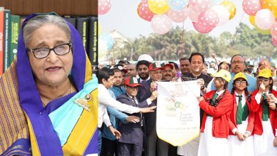 গণভবন থেকে ভার্চুয়ালি যুক্ত হয়ে অনুষ্ঠান উদ্বোধন করেন প্রধানমন্ত্রী শেখ হাসিনা