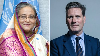 প্রধানমন্ত্রী শেখ হাসিনা ও স্যার কিয়ার স্টারমার