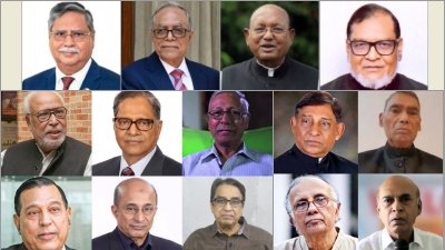 প্রথম সারিতে বাঁ থেকে- রাষ্ট্রপতি মো. সাহাবুদ্দিন, সাবেক রাষ্ট্রপতি মো. আব্দুল হামিদ, তোফায়েল আহমেদ, মুক্তিযুদ্ধবিষয়ক মন্ত্রী আ ক ম মোজাম্মেল হক, দ্বিতীয় সারিতে বাঁ থেকে- আবদুল কাদের সিদ্দিকী, মেজর (অব.) রফিকুল ইসলাম, ক্যাপ্টেন সাহাবুদ্দিন আহমেদ, মোফাজ্জল হোসেন চৌধুরী মায়া, মাহবুব উদ্দিন আহমেদ, তৃতীয় সারিতে বাঁ থেকে- আবদুল ওয়াহেদ চৌধুরী, তৌফিক-ই-ইলাহী চৌধুরী, জাফর ইমাম, কাজী সাজ্জাদ আলী জহির ও রামেন্দ্র মজুমদার