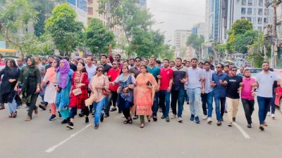 নয়া পল্টনের ছাত্রদলের বিক্ষোভ মিছিল