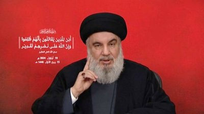 টানা দুইদিন বিস্ফোরণের পর ভাষণ দেন নাসরাল্লাহ। ছবি: রয়টার্স