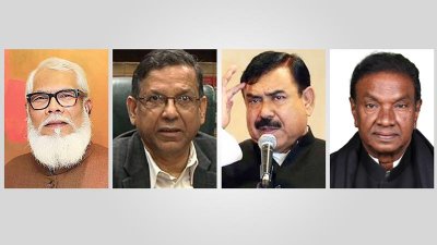 সালমান এফ রহমান, আনিসুল হক, শাজাহান খান ও সাদেক খান (ফাইল ছবি)