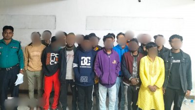 মোহাম্মদপুর থেকে ১৮ ছিনতাইকারী গ্রেফতার