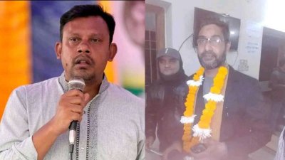বাঁ থেকে আল মাসুদ চৌধুরী ও আল-ফারুক আব্দুল লতিফ
