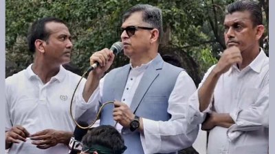 বক্তৃতা করছেন বিএনপির স্থায়ী কমিটির সদস্য সালাহউদ্দিন আহমেদ