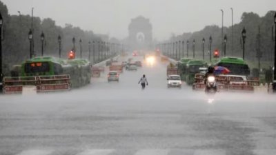 দিল্লিতে ভারী বৃষ্টিপাত। ছবি: অনলাইন।