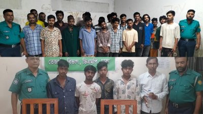 মোহাম্মদপুর ও আদাবর থানা এলাকা থেকে গ্রেফতার হয়েছেন ৩৪ জন/কোলাজ