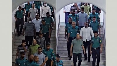 আদেশের পর আদালত থেকে নেমে আসছেন আসামিরা (ছবি: সংগৃহীত)