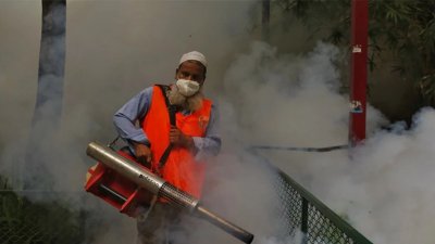 ডেঙ্গুর ওষুধ ছিটানো হচ্ছে