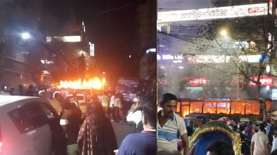 সোমবার সন্ধ্যায় শান্তা-মরিয়ম ইউনিভার্সিটির একটি বাসে এ অগ্নিকাণ্ডের ঘটনা ঘটে