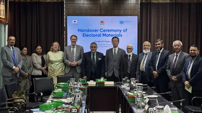 নির্বাচন কমিশনকে ভোটের সামগ্রী দিলো জাপান