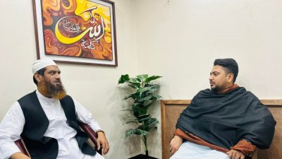 মাওলানা মামুনুল হকের সঙ্গে সাক্ষাৎ করেন নাহিদ ইসলাম