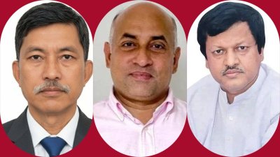 দীপেন দেওয়ান, হারুন-অর-রশিদ ও মোস্তাফিজুর রহমান বাবুল (কোলাজ)
