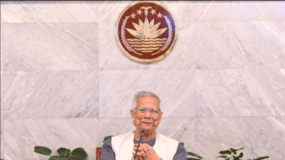 উপদেষ্টা পরিষদের শেষ বৈঠক বক্তব্য রাখছেন প্রধান উপদেষ্টা মুহাম্মদ ইউনূস, ছবি: প্রেস উইং