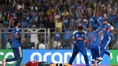 বেথেলকে আউটের পর ভারতের উল্লাস।