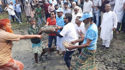 টাঙ্গাইলের গোপালপুর উপজেলার গোলাবাড়ি এলাকায় রাজখাল খনন প্রকল্পের উদ্বোধন অনুষ্ঠানে মৎস্য ও প্রাণিসম্পদ প্রতিমন্ত্রী সুলতান সালাউদ্দিন টুকু। ছবি: সংগৃহীত
