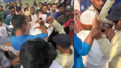 পটুয়াখালীর বাউফলে মহান স্বাধীনতা ও জাতীয় দিবসের অনুষ্ঠানে চেয়ারে বসাকে কেন্দ্র করে বিএনপি ও জামায়াতে ইসলামীর নেতাকর্মীদের মধ্যে দুই দফায় হাতাহাতি ও মারামারি