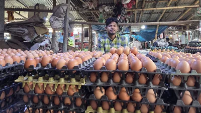 হিলির বাজারে ডিম ব্যবসায়ী