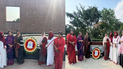 রায়েরবাজার বধ্যভূমিতে মুক্তিযুদ্ধ ও জুলাই শহীদদের শ্রদ্ধা জানান সংরক্ষিত নারী আসনে এনসিপির দুই সংসদ সদস্য
