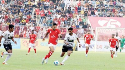 মোহামেডান-বসুন্ধরা ম্যাচের ফাইল ছবি।