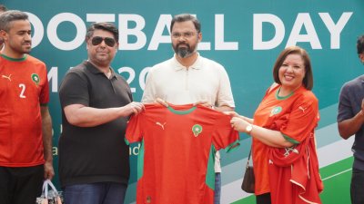 এএফসি গ্রাসরুটস ফুটবল ডে উপলক্ষে আয়োজিত অনুষ্ঠানে যুব ও ক্রীড়া প্রতিমন্ত্রী আমিনুল হক।