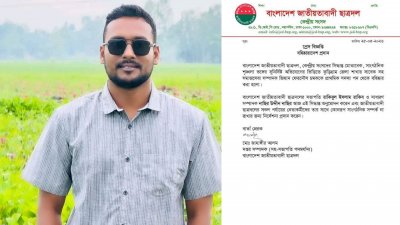 কলেজের গেটের তালা ভেঙে কলেজ মাঠে পশুর হাট বসানোর ঘটনায় জেলা ছাত্রদলের সদ্য সাবেক কমিটির সহ-সমাজসেবা সম্পাদক জিহাদ ফেরদৌস চমক বহিষ্কার