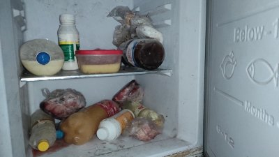 ফ্রিজে রাখা মাংস ও অন্য জিনিস
