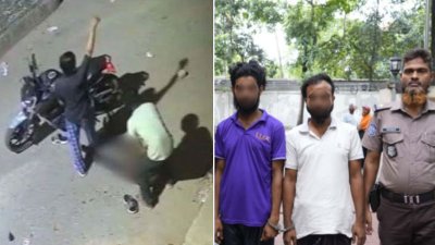 মোটরসাইকেল চালকের মাথায় ইট দিয়ে আঘাত করার ঘটনায় গ্রেফতার দুজন