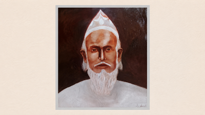 'অনার্য মুর্শিদ নির্মিত প্রামান্যচিত্র 'একতারার ইমাম' এর পোস্টারের জন্য প্রতিকৃতিটি এঁকেছেন এ জেড শিমুল'