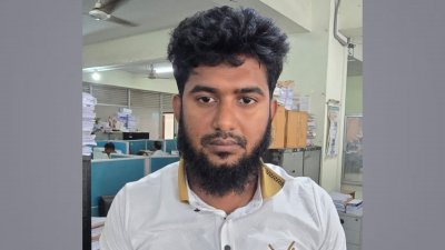 সিআইডির হাতে গ্রেফতার মানব পাচার চক্রের সদস্য রাব্বানী ফরাজী। ছবি: সংগৃহীত